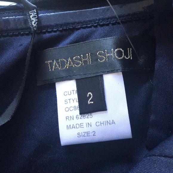 Tadashi Shoji Navy blue chiffon gown size 2 - Picture 7 of 7